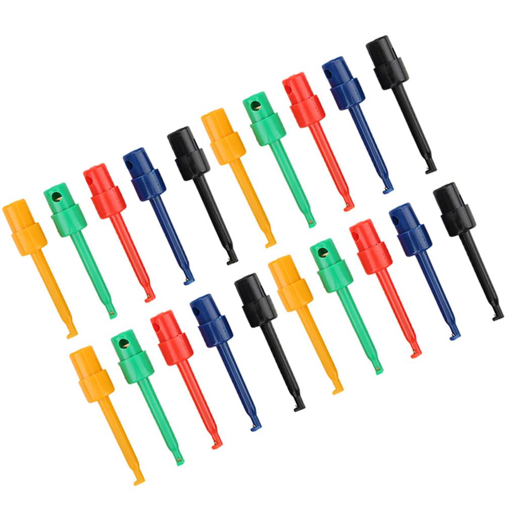 20Pcs Large Test Hook Clip Grabber Test Probe for Electronic Testing Multimeter AccessoriesLarge