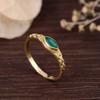 Green Onyx Gemstone Ring, Solid 925 Sterling Silver Ring, Yellow Gold Ring, Fashion Jewelry, Gift For Her