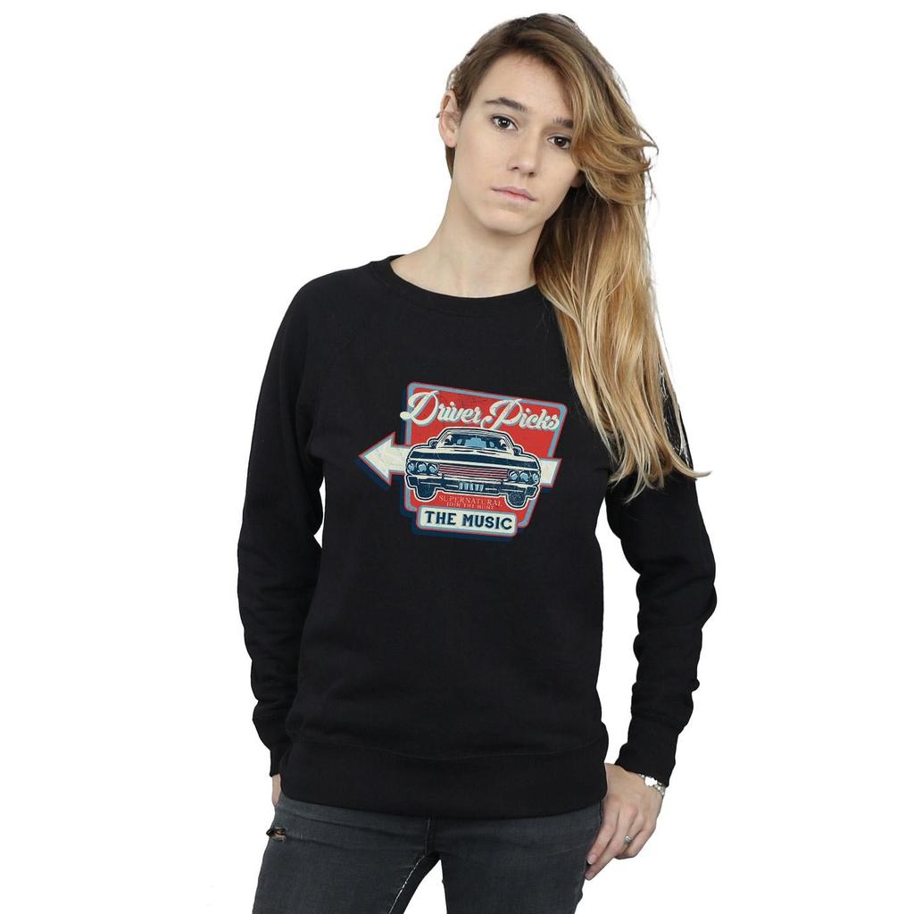 Supernatural Womens/Ladies Driver Picks The Music Sweatshirt