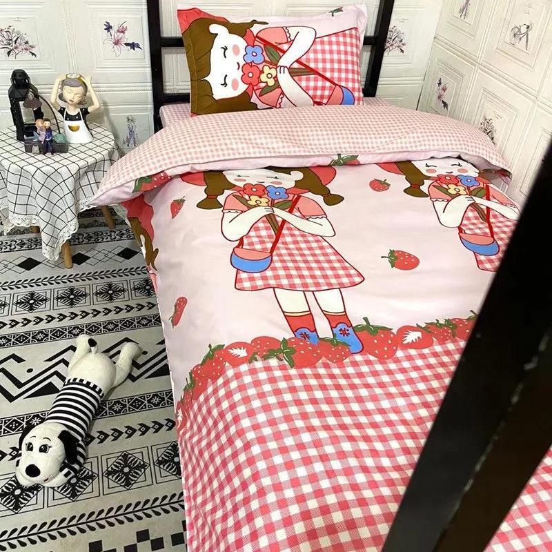 Мягкий пододеяльник, простыня, наволочка, комплект постельного белья с рисунком Love Hear