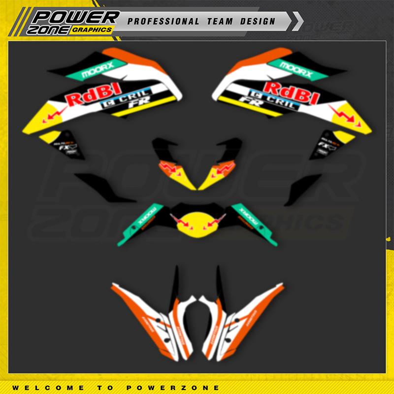 PowerZone Custom Team Graphics Backgrounds Decals For KTM 2017-2020 DUKE 125 390 Motorcycle SUPERMOTO Stickers Kit