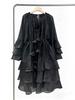 Vietnam Niche Design Multi-layer Ruffle Tie-neck Patchwork Flounce Skirt