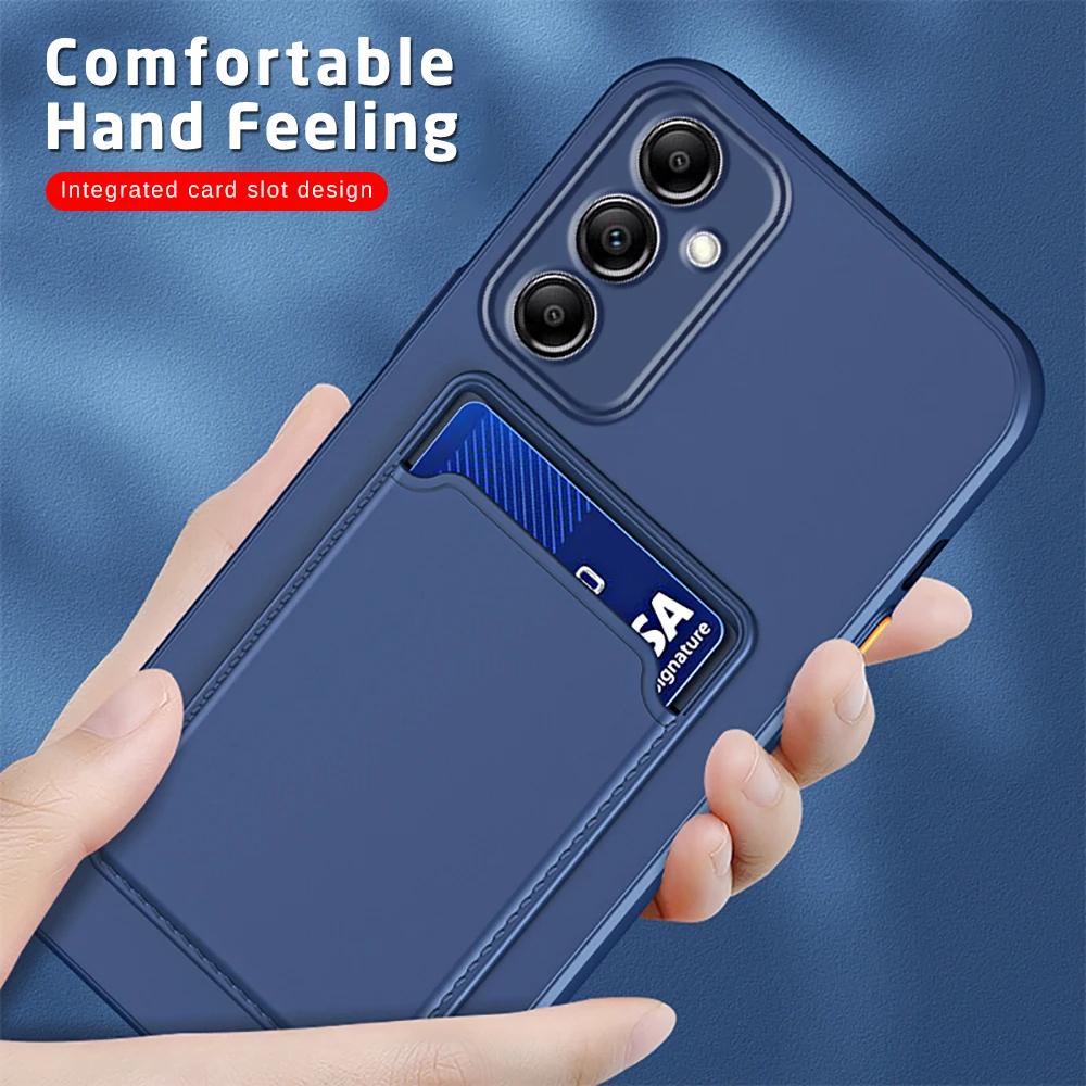 Держатель для карт Силиконовый чехол для телефона Для Samsung Galaxy A55 A35 A54 A34 A25 A15 A54 A16 A26 A36 A56 A05S 4G 5G 5 G Ударопрочный Funda