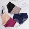 2 Pcs Lace Waistband Seamless Wire-Free Lace Cotton Breathable Sexy Cute Plus Size Girls Triangle Panties
