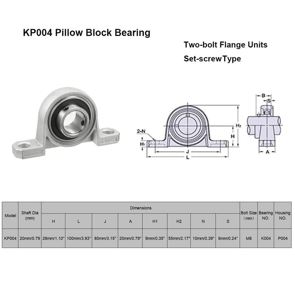 4/10Pcs Block Bearing KP08 KP000 KP001 KP002 KP003 KP004 Pillow Block Bearing Bore Ball Bearing Pillow Block Mounted Support