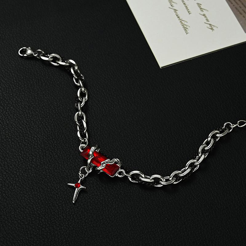 Fashion Exquisite Zircon Star Charm For Women Men Punk Style Star Silver Color Chain Adjustable Bracelet Jewelry Accessories