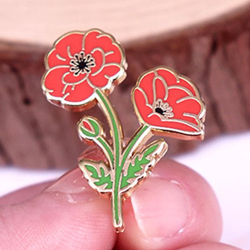 Растение Цветок Эмаль Памятный День Брошь Значок на Лацкан для Рюкзака Украшение Одежды