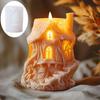 3D DIY Magic Cube House Candle Silicone Mold Elf Tree House Candle Mold Funny Castle Chimney House Resin Concrete Gypsum Mold