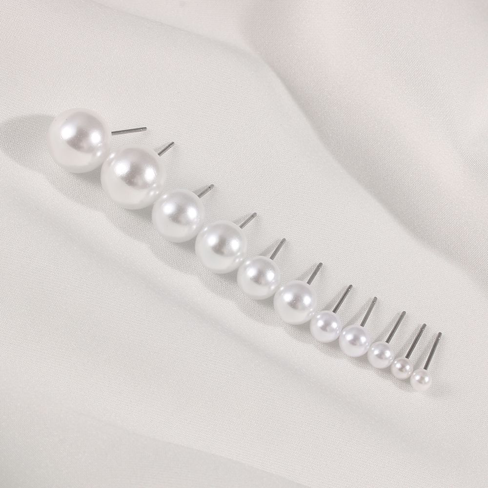 5Pairs/10Pairs/12Pairs Party Jewelry Wedding Engagement Pearl Earrings Ear Stud Round Shape Elegant