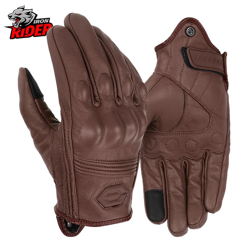 Motorcycle Gloves For Men And Women Anti Fall Touch Screen Off-road Riding Gloves Motorcycle Outdoor Gloves Retro Leather Gloves