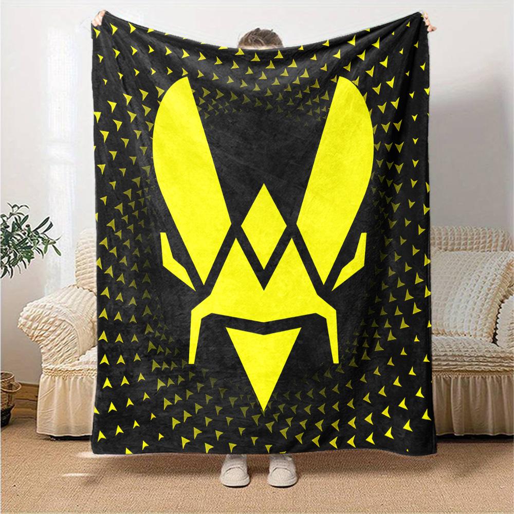 1pc Blanket - logo Team Vitality Print Design,Lightweight Blanket for Sofa,Bed- Soft &Warm,Gift for All Seasons