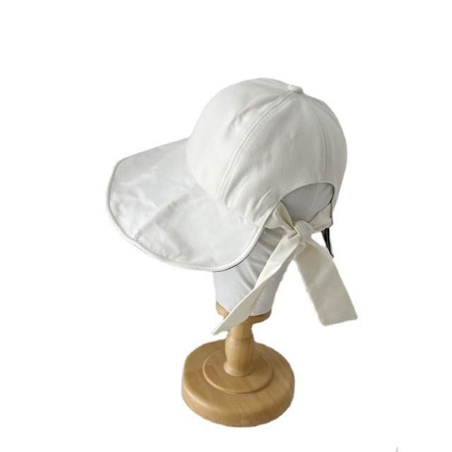 Polyester Sun Hat With Large Brim And Butterfly Bow For Summer Sun Protection