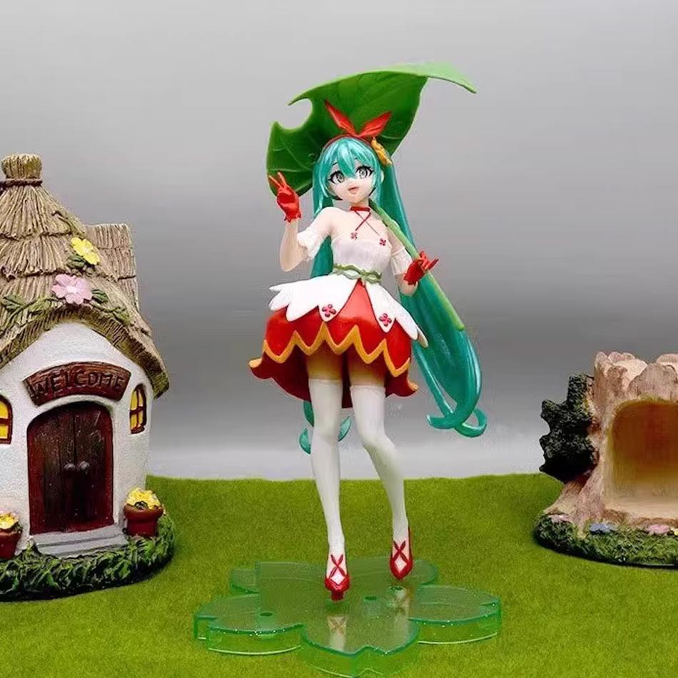20cm New Flower FairyHatsune Miku figurine green leaf Thumbelina Royal Highness Princess MIKU cute anime figurine Gift doll