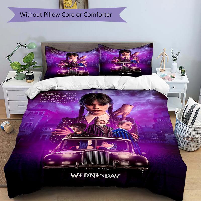 Wednesday Addams Returns Print 3Pcs Bedding Setduvet Cover With 2 Bedropillowcase Home Birthday Gift