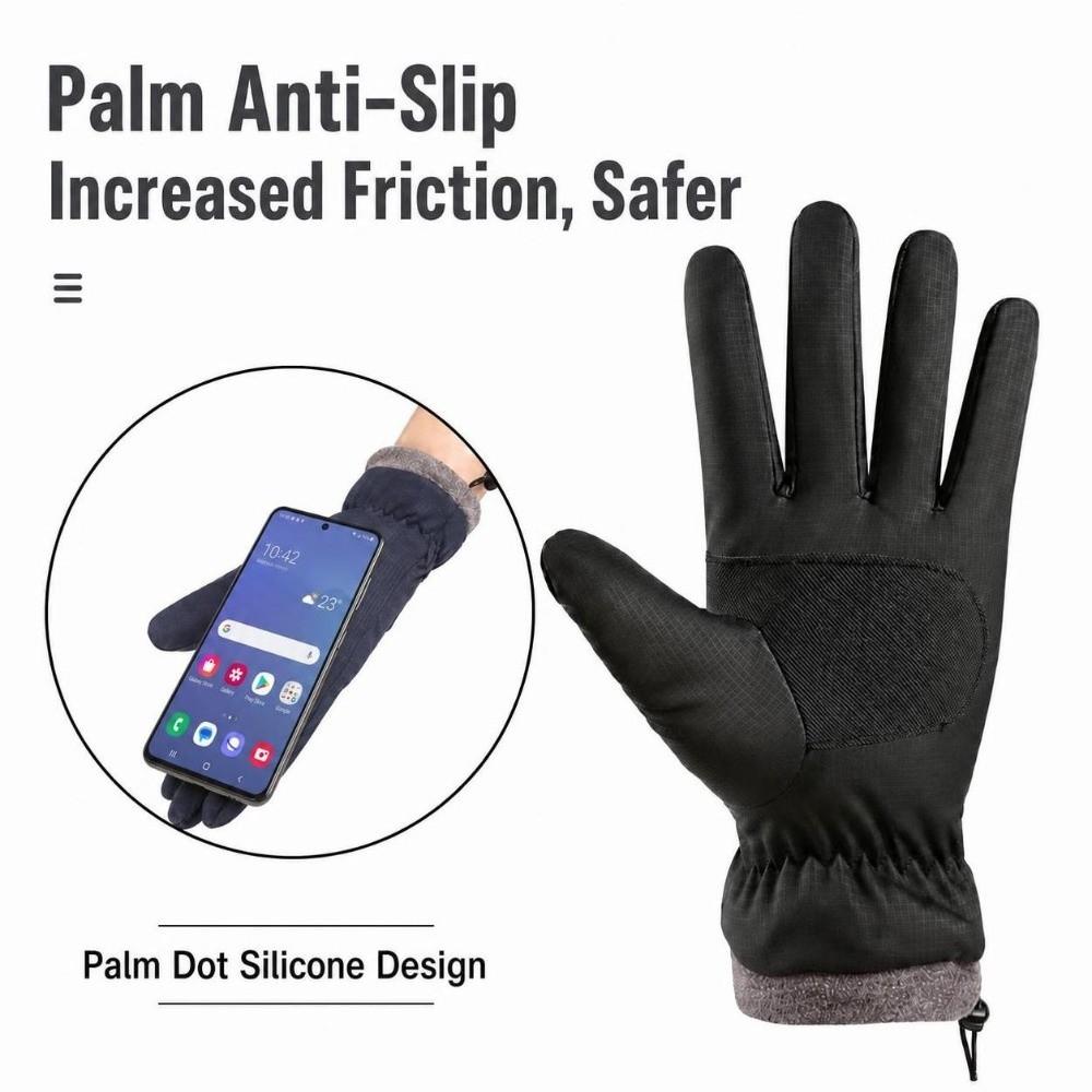 Waterproof Ski Gloves Soft Fluff Winter Gloves Comfortable Windproof Gloves