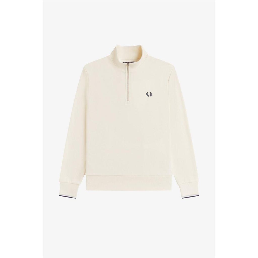 Fred Perry Mens Logo Half Zip Sweatshirt