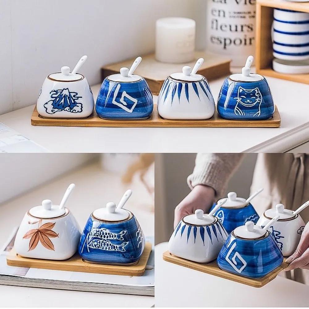 Японская емкость для приправ, бутылка-горшочек 300 мл, керамический китайский антиквариат, набор для соли и специй, кухонная емкость для смальца, перечница, масленка, бытовая