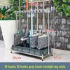Floor-Standing Stainless Steel Movable Mop and Broom Holder - Punch-Free Bathroom Storage Organizer