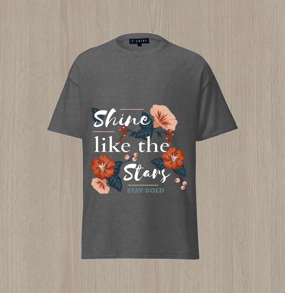 Унисекс футболка с коротким рукавом из джерси с графическим принтом 'Custom Shine Like the Star'