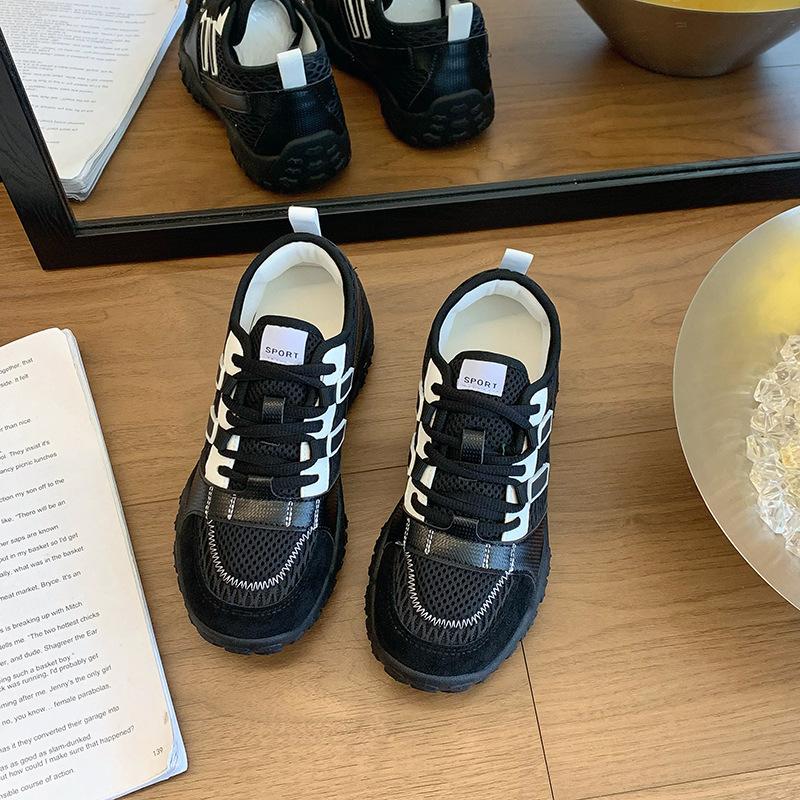 Немецкие тренировочные кроссовки на толстой подошве, увеличивающие рост, легкие, летние, новые 2025, с мелкой сеткой, дышащие, женские спортивные и повседневные кроссовки