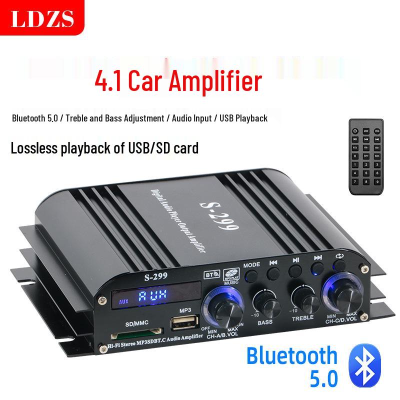 Профессиональный Bluetooth 4.1 Канальный Усилитель Мощности с USB и Слотом для Карты для Дома/Автомобиля - Супер Бас