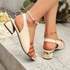 Модные летние женские босоножки на блочном каблуке, женская обувь, модная обувь с открытым носком, повседневная обувь, женские туфли на высоком каблуке большого размера, роскошные женские сандалии