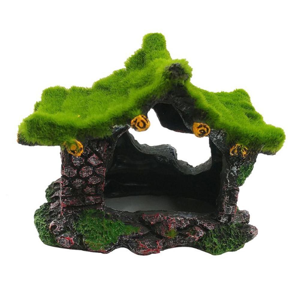 Aquarium Hollow-out Moss Resin Ornament Fish Shrimp Hideout Caves Fish Tank Landscaping Decoration