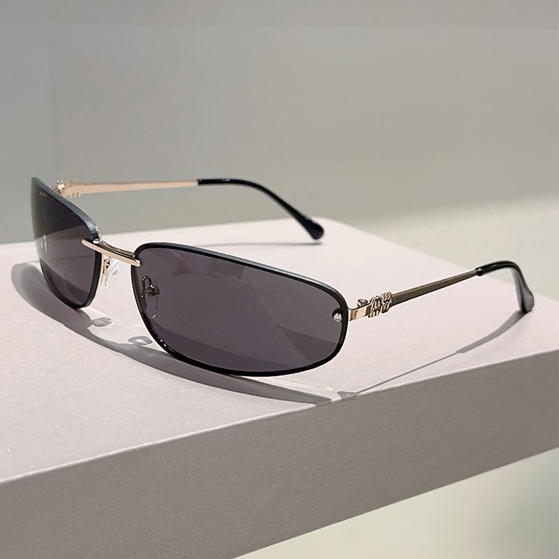 KAMMPT Y2k Rimless Sunglasses Female Latest Fashion Outdoor Decor Shades Female Trendy Luxury Brand Designer Mirror Sun Eyeglasses
