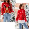 BITCED Jacquard Casual Crewneck Christmas Sweater Lazy-chic Autumn/Winter Women's Knitted Jumper