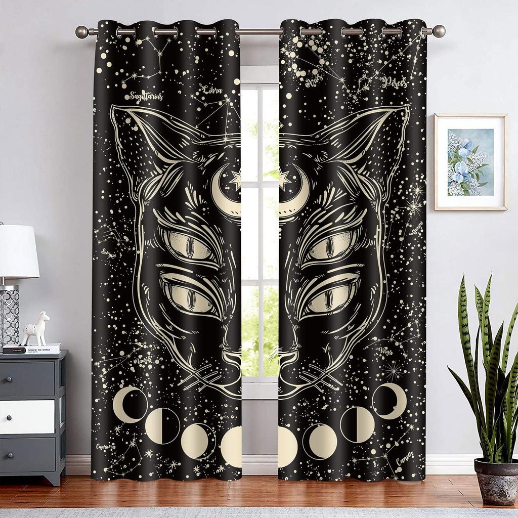 Кошачьи шторы на окна милые домашние кошки шторы для спальни гостиной для детей мальчиков девочек животные тематика обработка шторы 2 шт