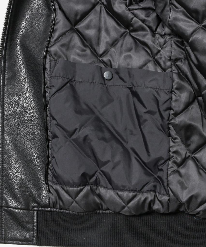 ADHOC Men'S Detachable Faux Leather Padded Jumper (Black) (Hcalea1)