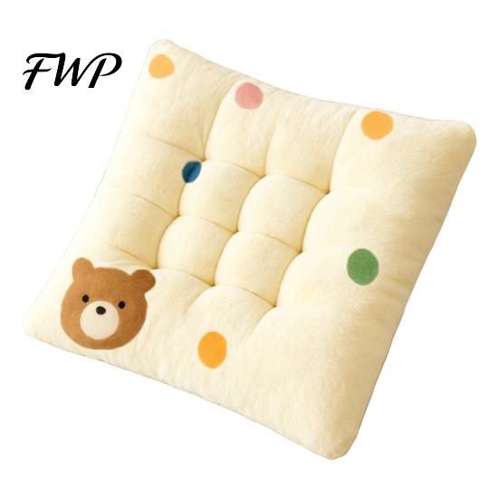 Cute Cartoon Floor Cushion Plush Warm Chair Cushion, Bear 18" x Cozy Seat for Kids Room Non-slip Office Dining Bay Window Leisure Mat