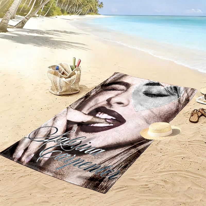 Sabrina Carpenter Melody Print Beach Towel, Large Soft Quick Dry Towel for Beach Camping Swimming