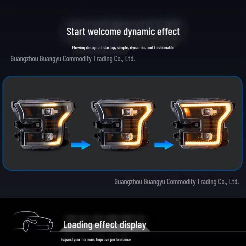 LED Headlights with Flowing Turn Signals & DRL for 2015-2020 Ford F150 Raptor