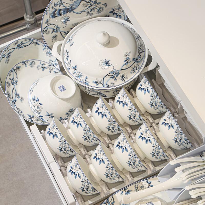 Blue Peacock Jingdezhen Ceramic Dinnerware Set