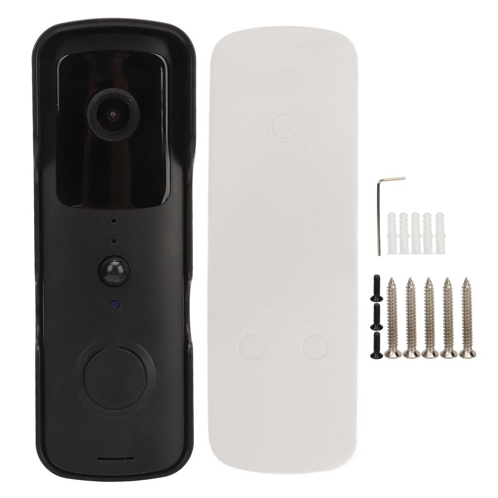 Video Doorbell Black Wireless WiFi Night Vision 2 Way Talk Human Detection 155 Degree Wide Angle