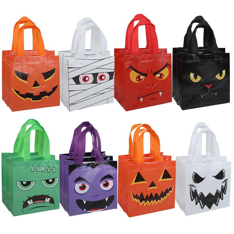 8-32Pcs Halloween Party Gift Bags Pumpkin Ghost Non-Woven Candy Snacks Bag 2025 Halloween Party Home Decor Supplies Kids Favors
