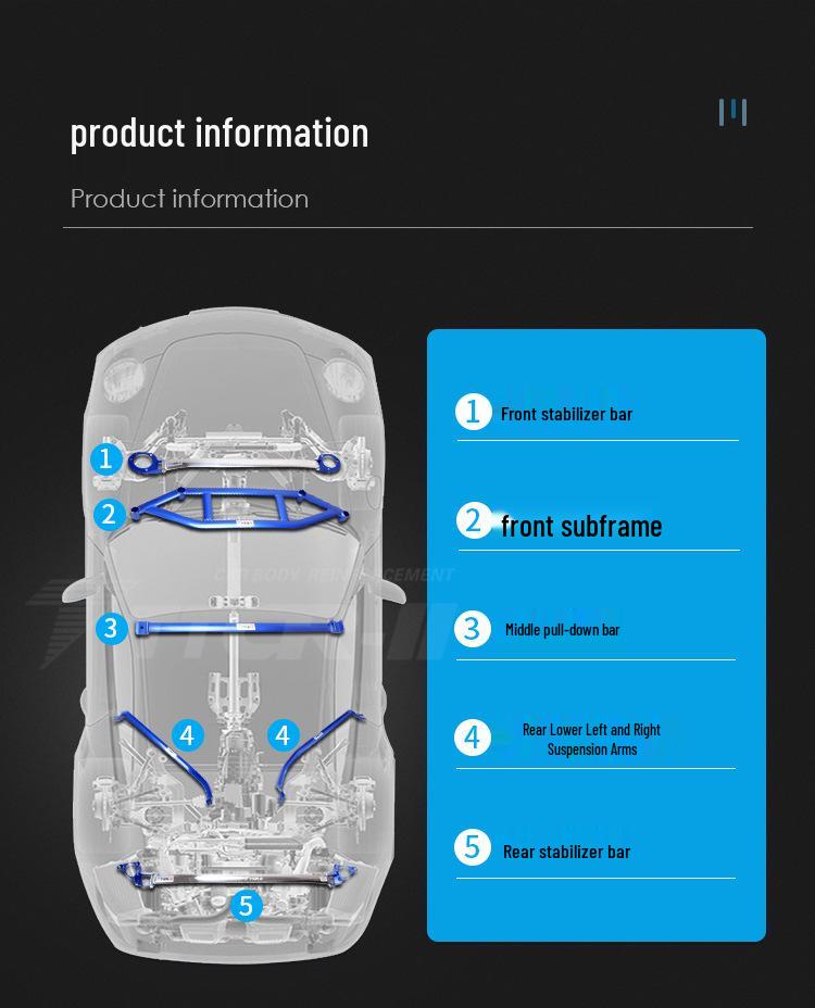 Front Chassis Reinforcement Bar for 6th-8th Gen Camry (Avalon Compatible)