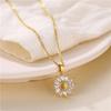 Sunflower Pendant Necklace For Women AAA Zircon Crystal Small Flower Chain Clavicle Necklace Party Birthday Choker Jewelry Gifts