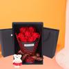 Ribbon Bow Rose Bouquet Gift Box With Bear Doll Simulated Rose Bundle  Women's Day