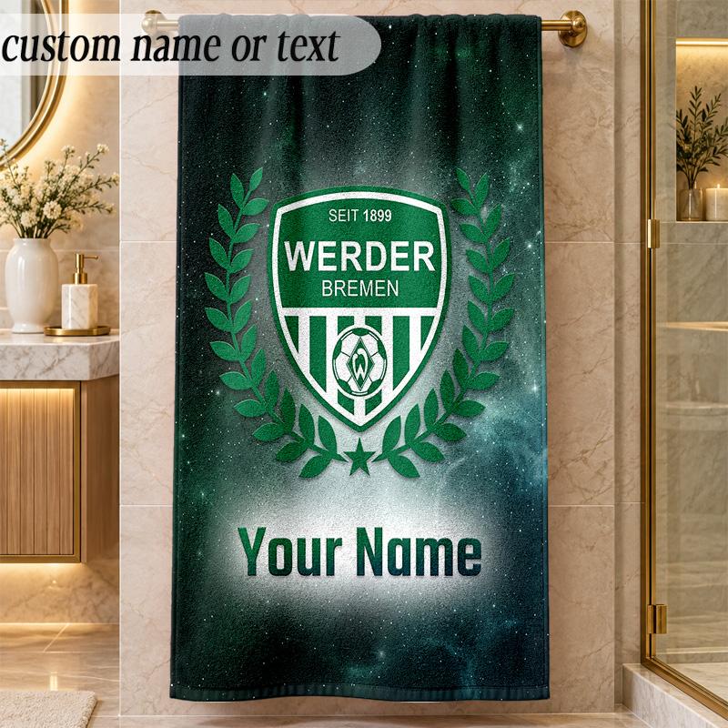 Beach TowelWerder Bremen FC Custom Name Text Personalized Soft Towel for Beach Pool Indoor Home Decor Gift