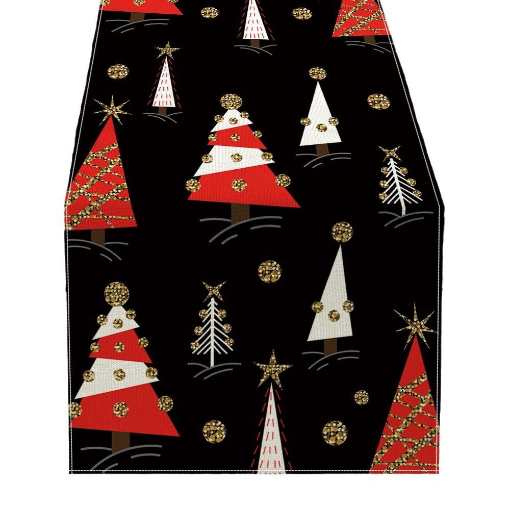 Рождественский печатный настольный флаг, украшение для дома, маленькая скатерть, льняная маленькая скатерть