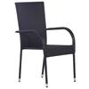 Garden Dining Set 7 pcs Black Powder Coated Steel