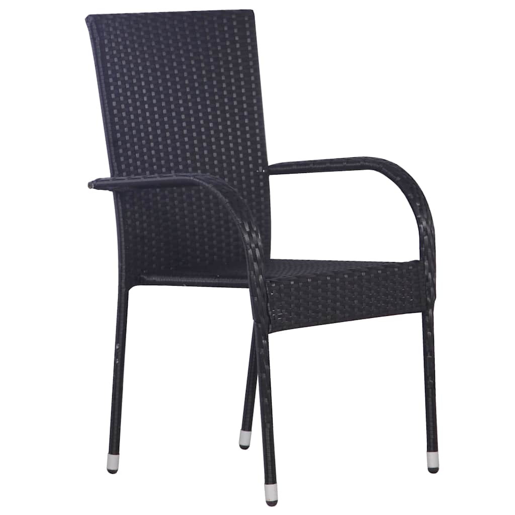 Garden Dining Set 7 pcs Black Powder Coated Steel