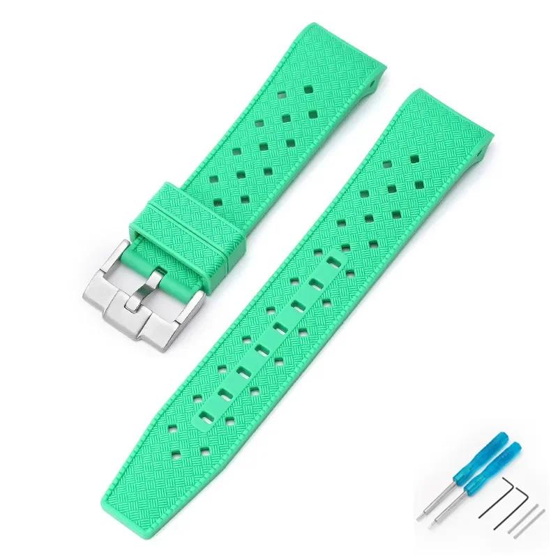 Резиновый силиконовый ремешок для Swatch X Blancpain для Fifty Fathoms Мужской Женский Изогнутый конец Водонепроницаемый Спортивный Пять Океанов Ремешок для часов 22 мм
