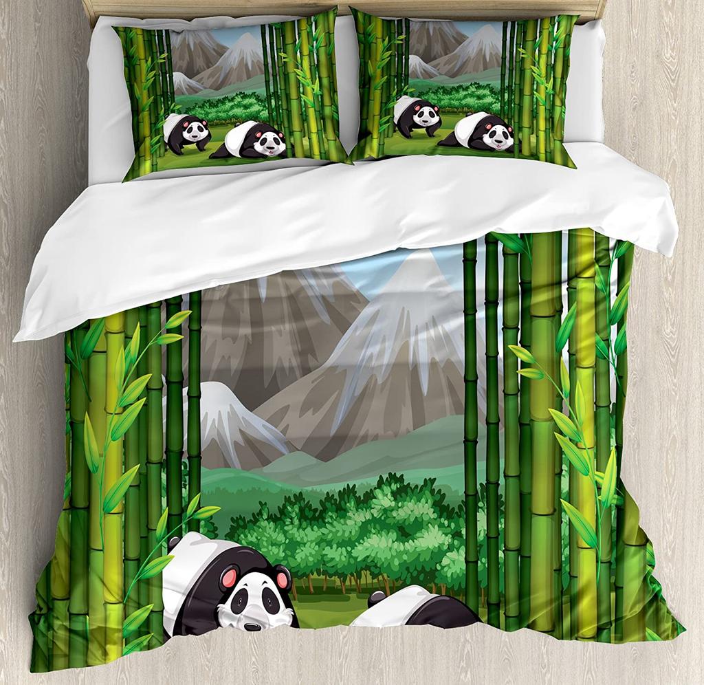 Комплект постельного белья с изображением медведя для спальни, кровати, дома, плюшевого мишки, попавшего под дождь, с резиновыми сапогами, пододеяльником, наволочкой, чехлом для пододеяльника Holdi