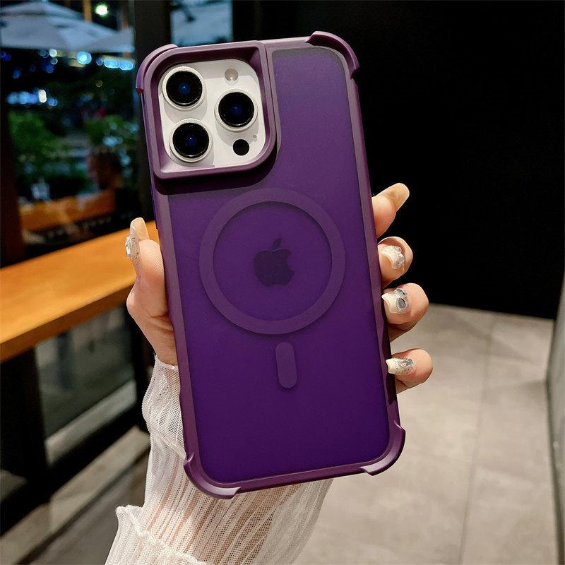 Магнитный роскошный матовый противоударный защитный чехол для iPhone 16 15 14 13 12 Pro Max с беспроводной зарядкой для чехла Magsafe