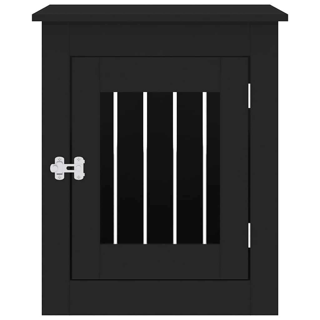vidaXL Dog Crate Furniture Black 55x75x65 cm Engineered Wood