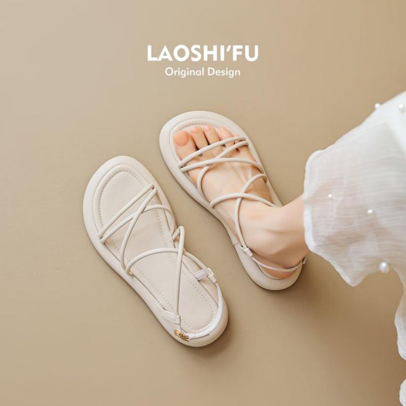 Женские сандалии Женские летние ажурные римские туфли 2024 Женские гладиаторы с открытым носком Пляжные балетки Женская обувь каблуки женские