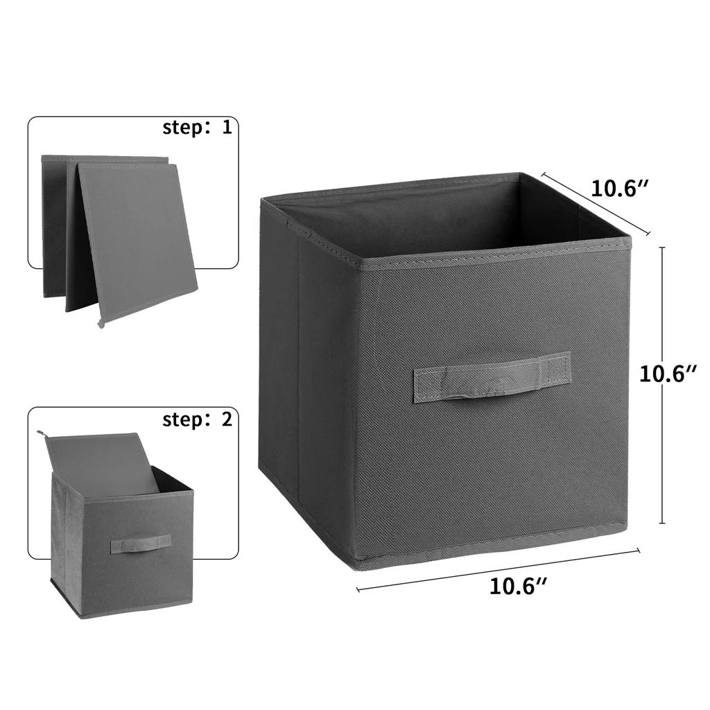 26x26 см складные тканевые кубики для хранения однотонный нетканый квадратный органайзер коробка с ручками для одежды игрушек ящик для всякой всячины